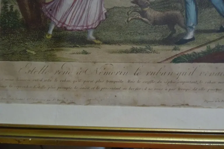 Gravure début XIXème Estelle et Némorin
