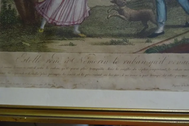 Gravure début XIXème Estelle et Némorin
