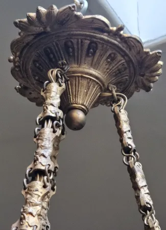 Lustre en albâtre et bronze début XXème