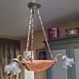Lustre en albâtre et bronze début XXème
