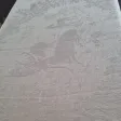 Nappe XIXème damassée ivoire à décor de chasse à courre