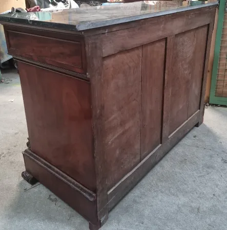 Commode à porte en acajou formant écritoire d'époque 1840
