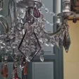 Lustre en bronze argenté et cristal début XXème