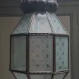 Importante lanterne en laiton et verre debut XXème