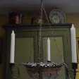 Petit lustre XIXème en bronze orné d'une coupe en Canton