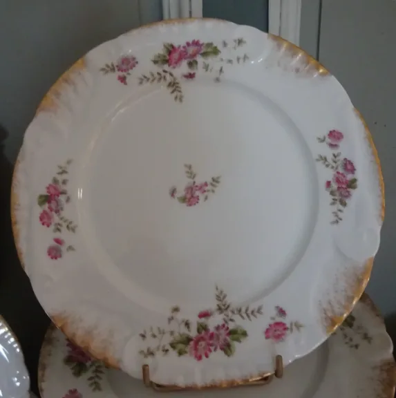 Suite d'assiettes en porcelaine décoré Limoges fin XIXème