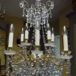 Lustre bronze et cristal 15 lumières milieu XIXème