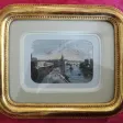 Gravure encadrée représentant le port de Nantes Epoque XIXème