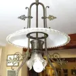 Lustre fin XIX en bronze et opaline