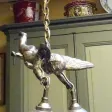Petit lustre début XXème avec angelot en métal argenté