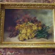 Tableau fin XIXème bouquet de giroflées