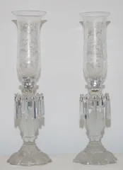 Paire de photophores en cristal de Saint Louis modèle "Renaissance"