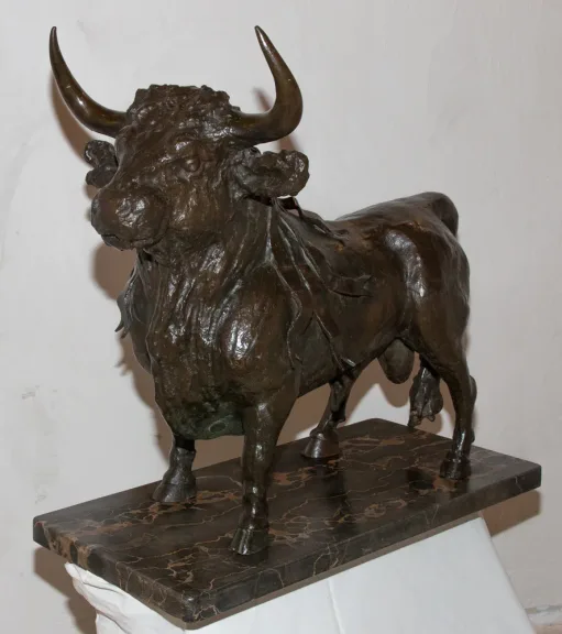BRONZE BULL UNTERZEICHNET M. BENLLIURE Y GIL