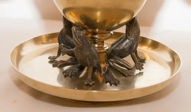 Coupe en bronze doré signée "Maison Alphonse Giroux" 1870
