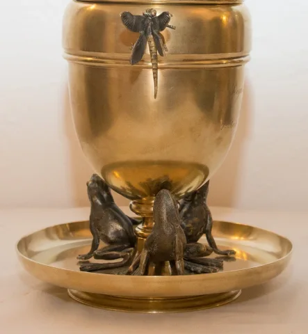 Coupe en bronze doré signée "Maison Alphonse Giroux" 1870