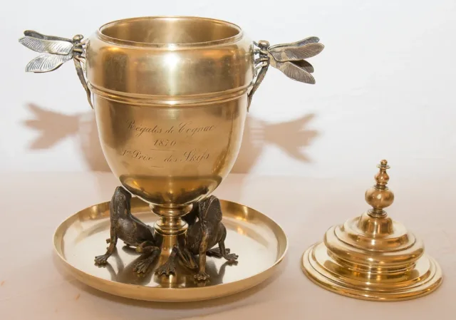 Coupe en bronze doré signée "Maison Alphonse Giroux" 1870