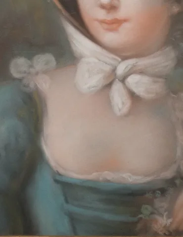 Portrait de jeune femme, pastel  époque XIXe siècle