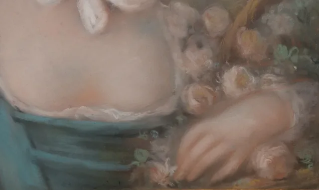 Portrait de jeune femme, pastel  époque XIXe siècle