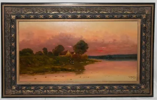 ÖL AUF PANEL VON HENRI JACQUES DELPY