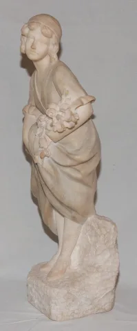ALABASTER SKULPTUR UNTERZEICHNET PUGI