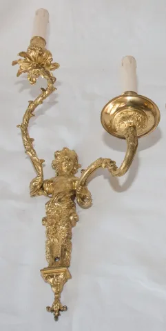 Paire d'appliques en bronze doré époque fin XIXe siècle