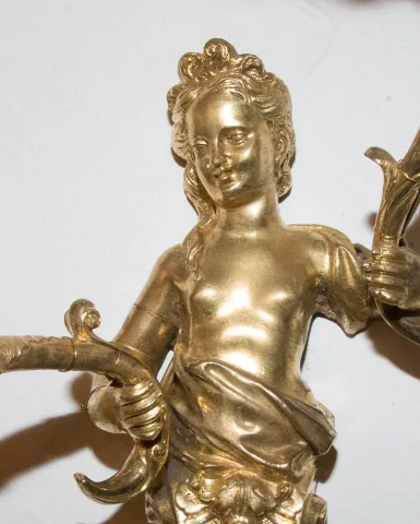 Paire d'appliques en bronze doré époque fin XIXe siècle