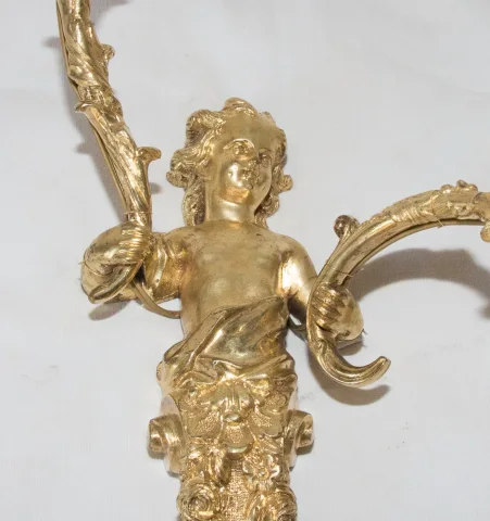 Paire d'appliques en bronze doré époque fin XIXe siècle