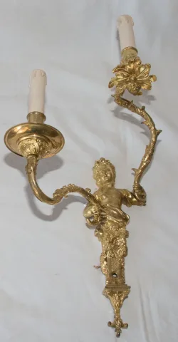 Paire d'appliques en bronze doré époque fin XIXe siècle