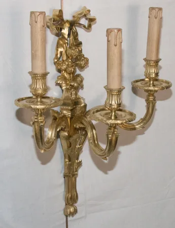 PAIR OF LOUIS XVI STYLE WALL LIGHTS