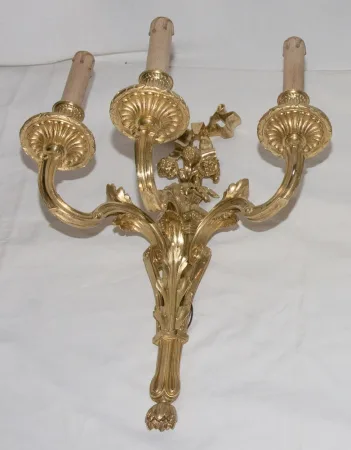 PAIR OF LOUIS XVI STYLE WALL LIGHTS