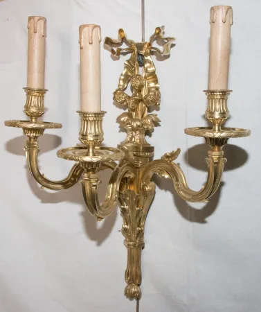 PAIR OF LOUIS XVI STYLE WALL LIGHTS
