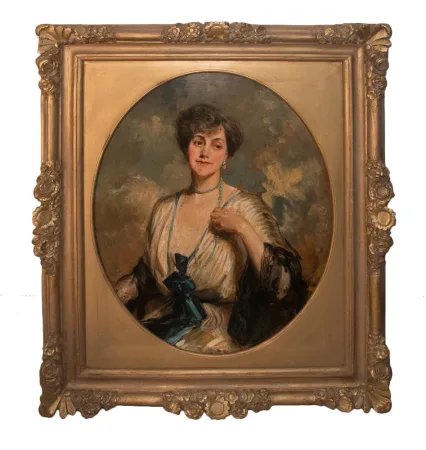 雅克·埃米尔·布兰奇（Jacques EMILE BLANCHE）签名的帆布肖像油