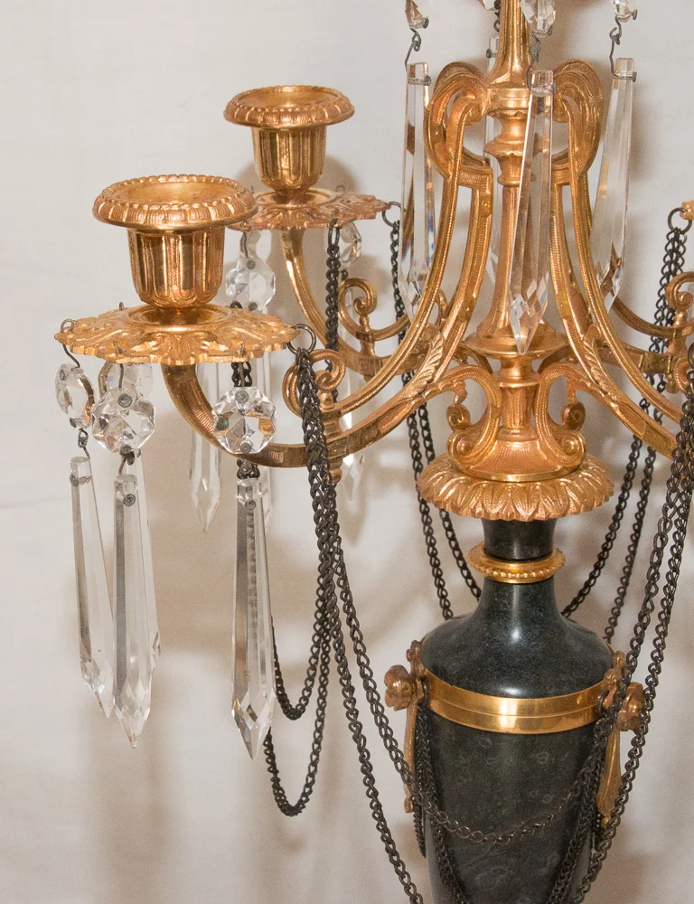 PAREJA DE DIRECTOIRE FRANCÉS ESTILO CANDELABRA