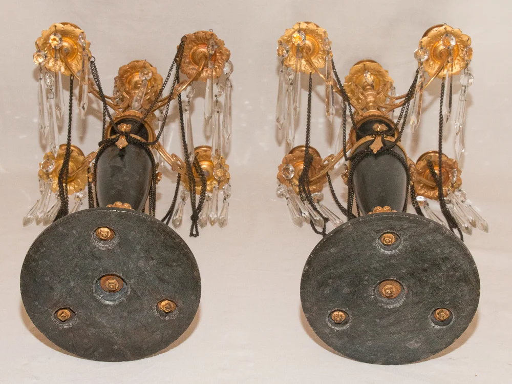 PAREJA DE DIRECTOIRE FRANCÉS ESTILO CANDELABRA