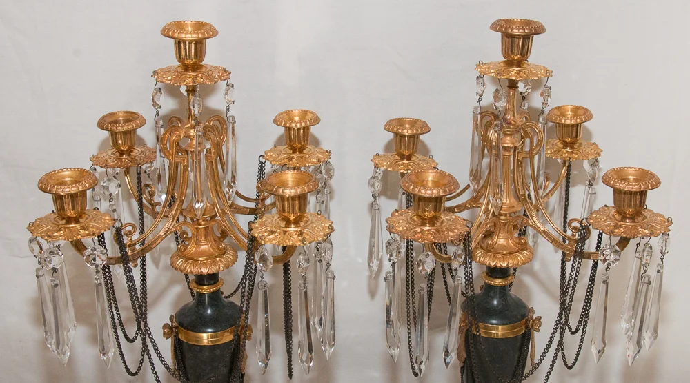 PAREJA DE DIRECTOIRE FRANCÉS ESTILO CANDELABRA