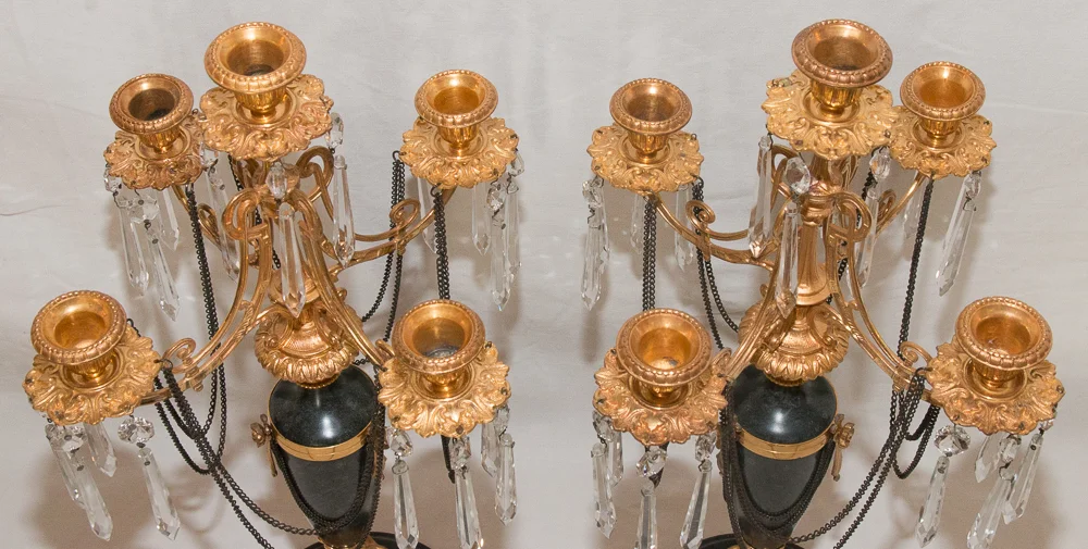 PAREJA DE DIRECTOIRE FRANCÉS ESTILO CANDELABRA