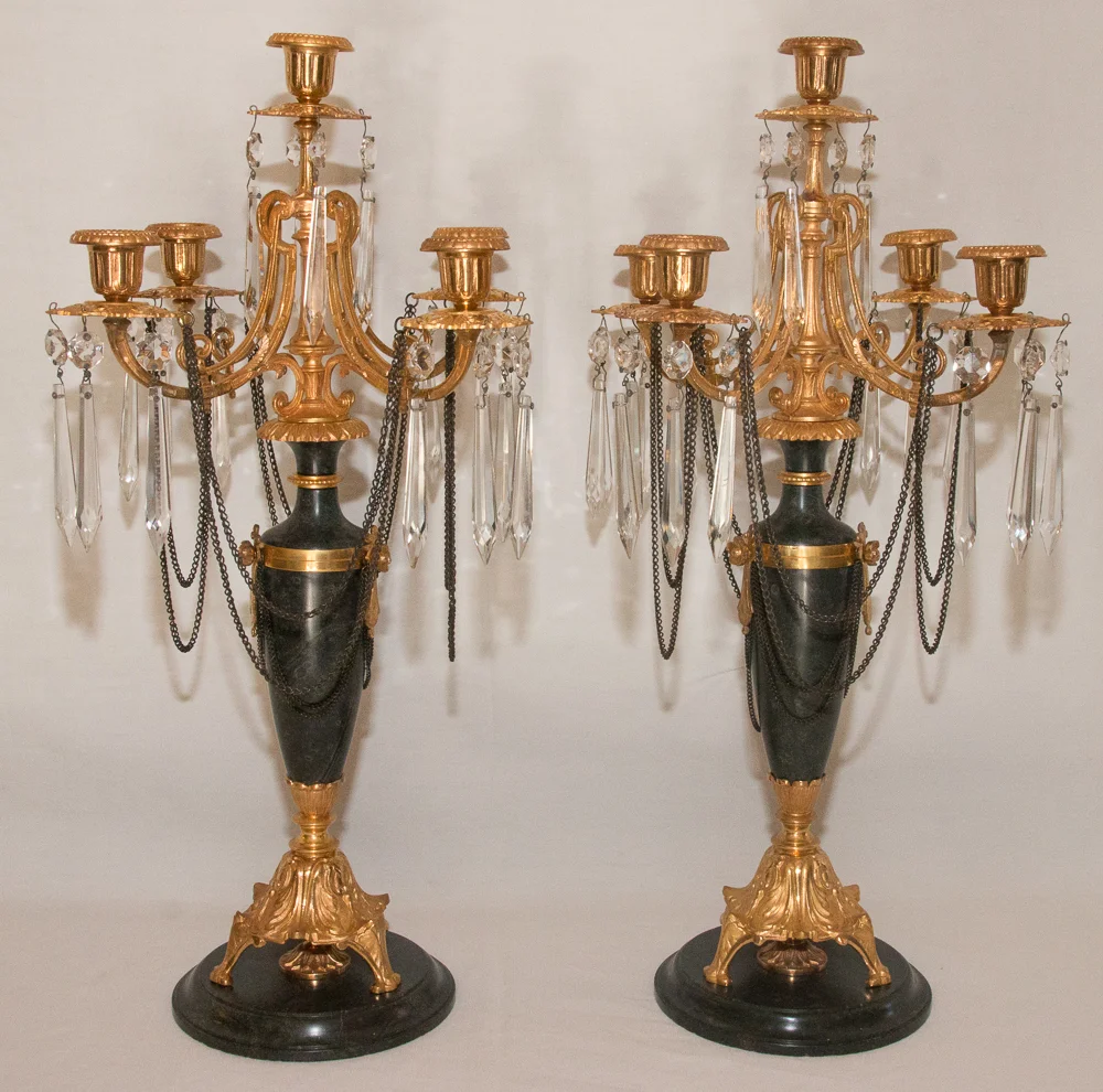 PAREJA DE DIRECTOIRE FRANCÉS ESTILO CANDELABRA