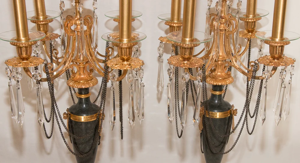 PAREJA DE DIRECTOIRE FRANCÉS ESTILO CANDELABRA