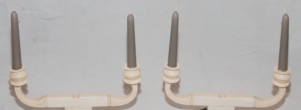 PAREJA DE VELAS DE PERIODO ART DECO