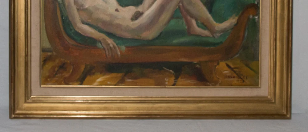 "Femme nue à la méridienne"- Jules CAVAILLES daté 1923