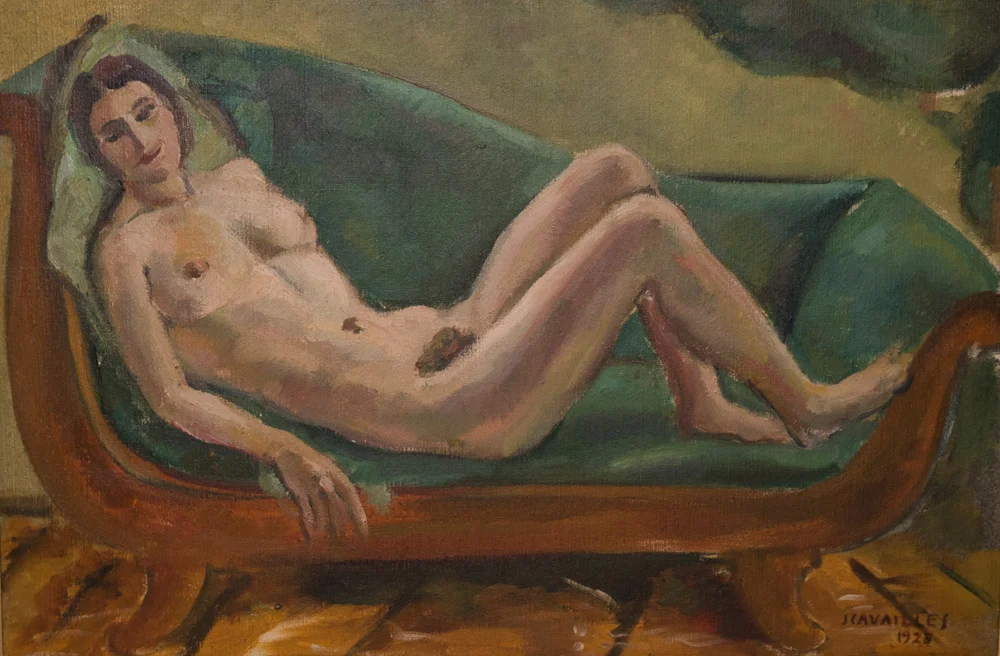 "Femme nue à la méridienne"- Jules CAVAILLES daté 1923