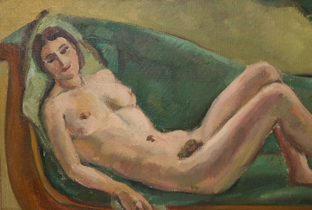 "Femme nue à la méridienne"- Jules CAVAILLES daté 1923