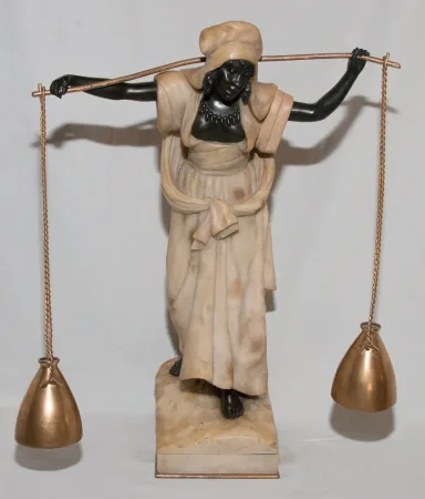 ALABASTER UND BRONZE STATUETTE
