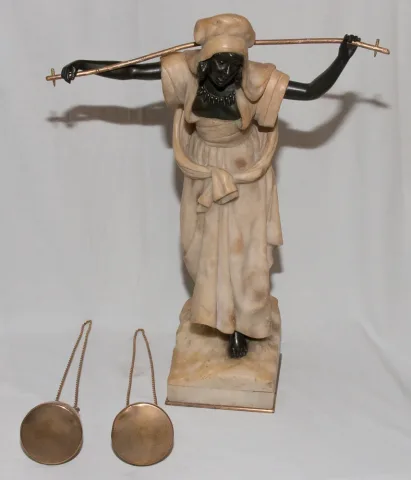 La porteuse d’eau en albâtre et bronze  Dominique ALONZO