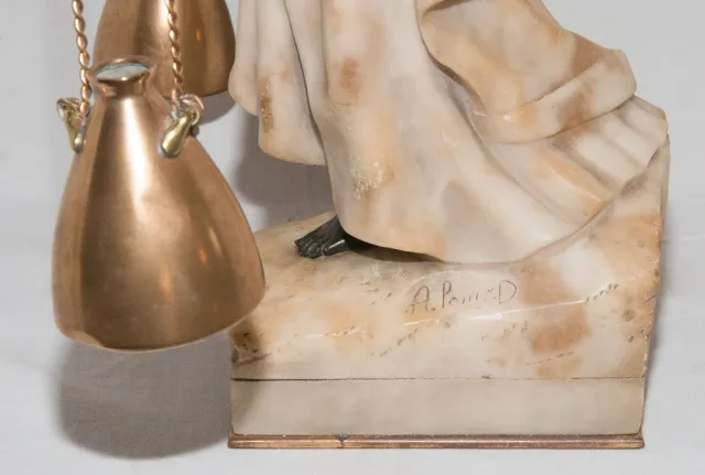 La porteuse d’eau en albâtre et bronze  Dominique ALONZO