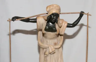 ALABASTER  AND BRONZE STATUETTE