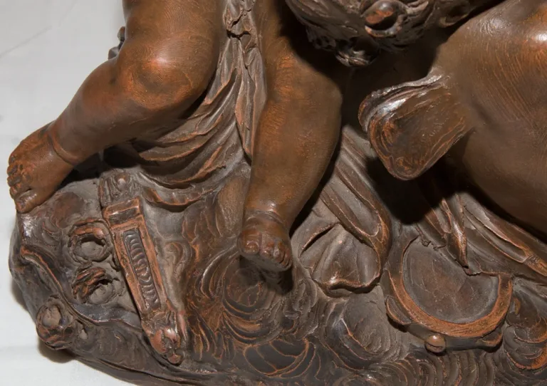 Terre Cuite Psyché et Cupidon Signée Fernand CIAN Paris