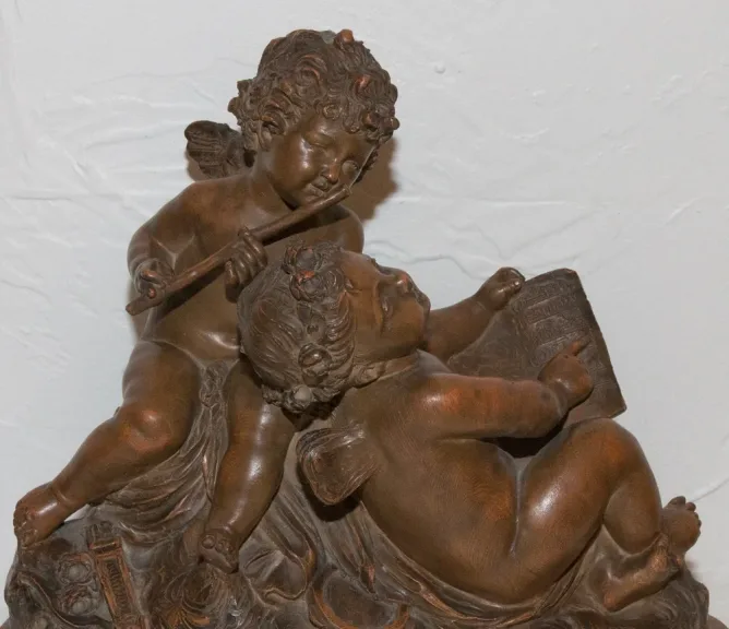 Terre Cuite Psyché et Cupidon Signée Fernand CIAN Paris