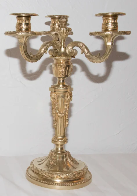 PAAR LOUIS XVI STYLE CANDELABRA