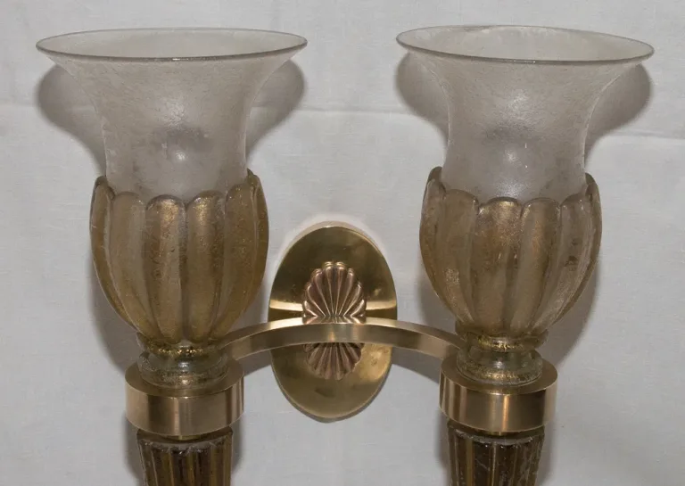 Paire d'appliques de Murano,Seguso  années 40